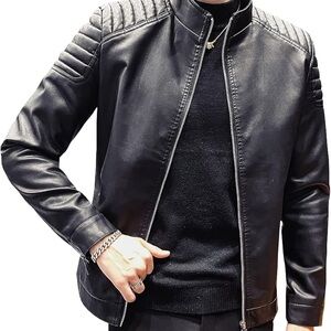 Men’s Moto Jacket Faux Leather black